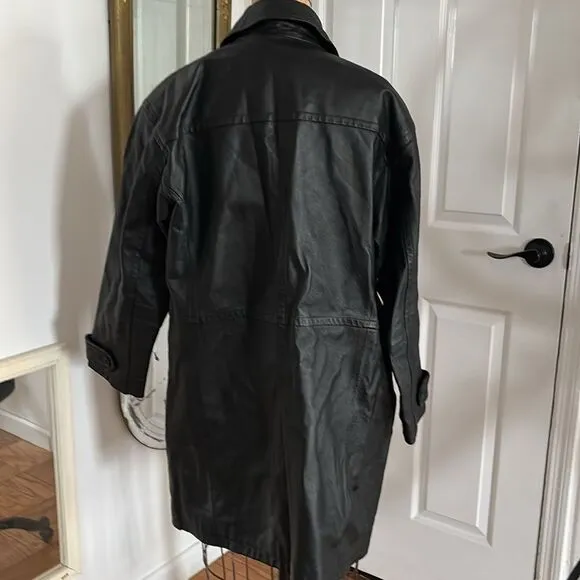 🎀 Vintage 🎀 Bagatelle Black Leather Jacket Size 10
