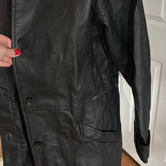 🎀 Vintage 🎀 Bagatelle Black Leather Jacket Size 10