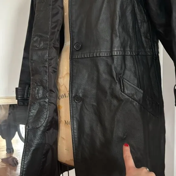 🎀 Vintage 🎀 Bagatelle Black Leather Jacket Size 10