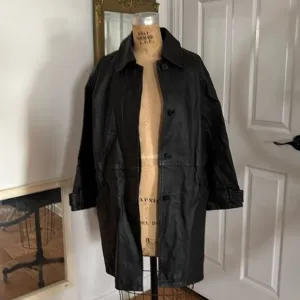 🎀 Vintage 🎀 Bagatelle Black Leather Jacket Size 10
