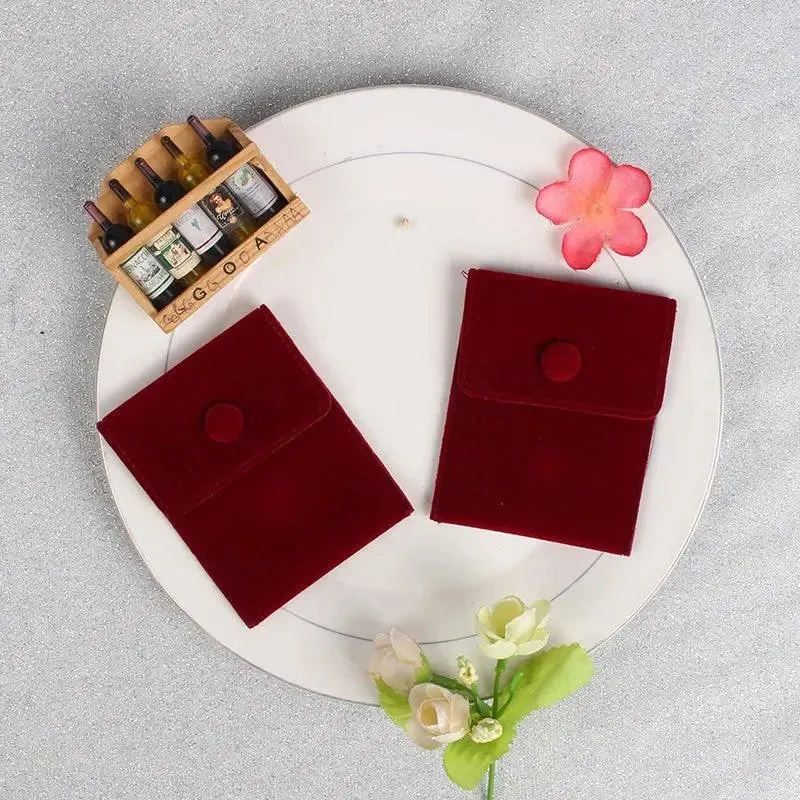 10pcs/Lot Jewellery Pouch Packaging Bag Soft Velvet Gift Bracelet Necklace Earrings Rings Storage Button Velvet Bag Custom Logo