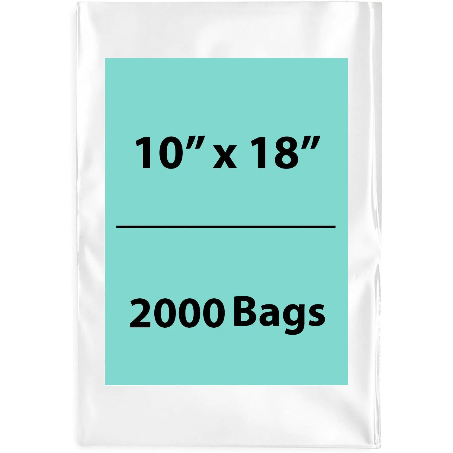 10X18 inches Clear Flat Poly Bags 2Mil Open Top (LDPE)