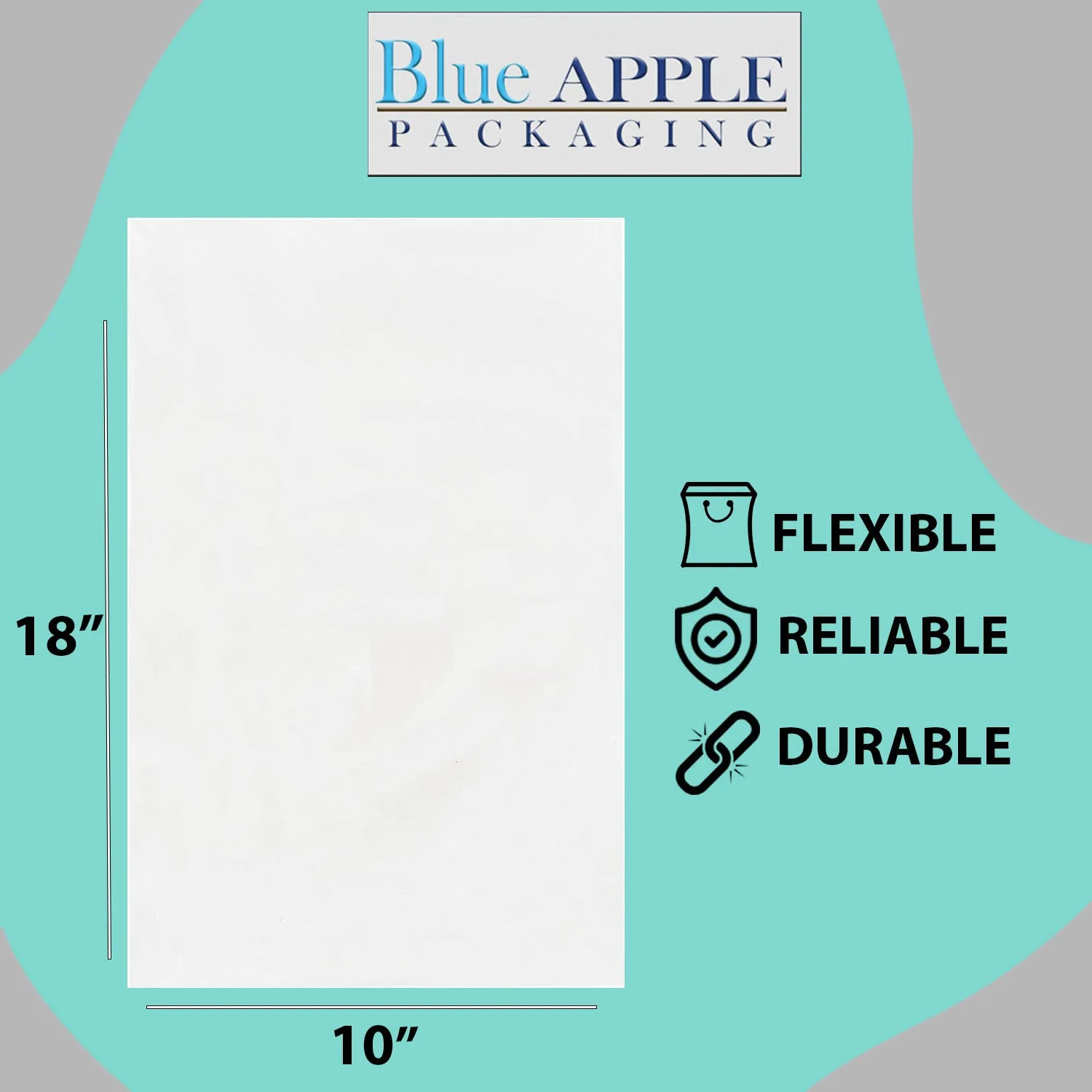 10X18 inches Clear Flat Poly Bags 2Mil Open Top (LDPE)