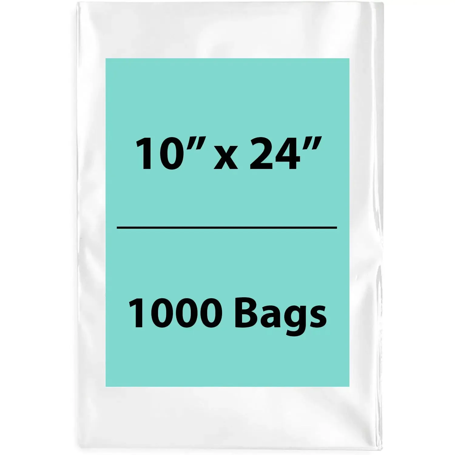 10X24 inches Clear Flat Poly Bags 2Mil Open Top (LDPE)
