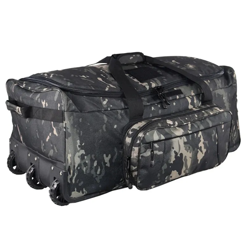 124L Large Capacity Military Tactical Wheeled Duffel Bag - Heavy-Duty Travel Gear