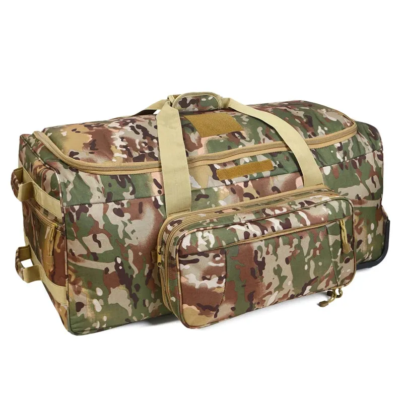 124L Large Capacity Military Tactical Wheeled Duffel Bag - Heavy-Duty Travel Gear