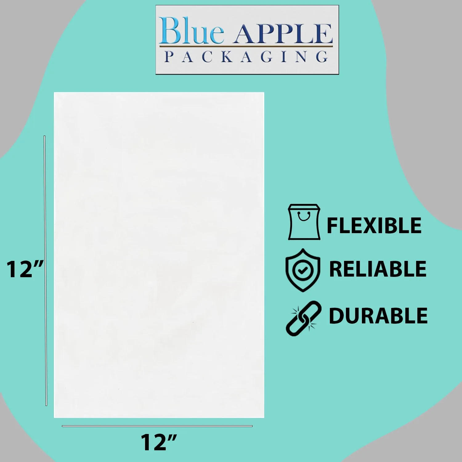 12X12 inches Clear Flat Poly Bags 2Mil Open Top (LDPE)
