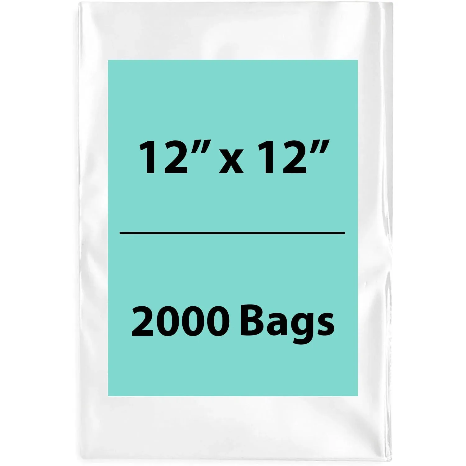 12X12 inches Clear Flat Poly Bags 2Mil Open Top (LDPE)