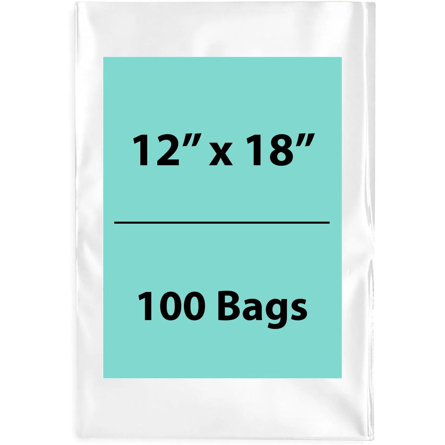 12X18 inches Clear Flat Poly Bags 2Mil Open Top (LDPE)