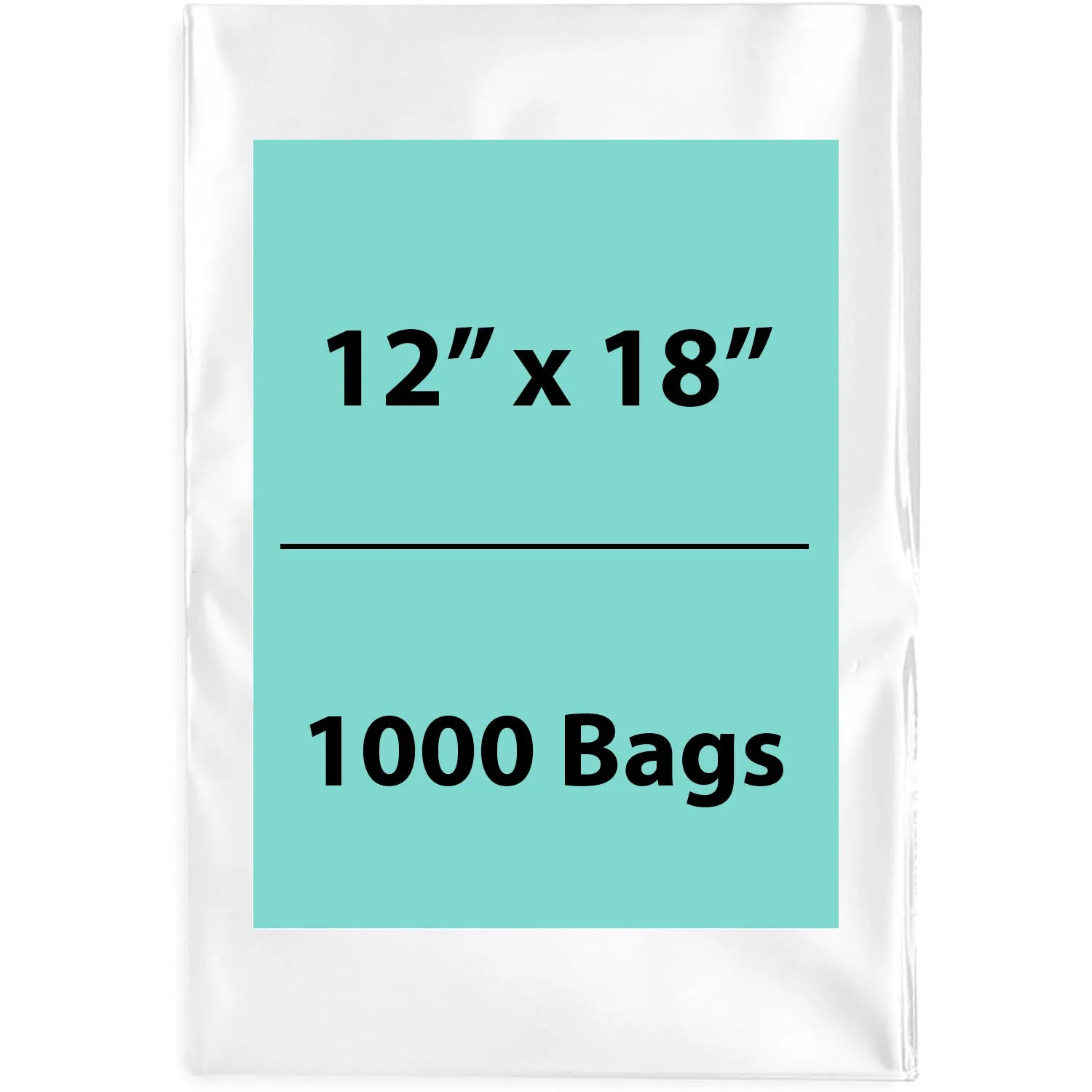 12X18 inches Clear Flat Poly Bags 2Mil Open Top (LDPE)