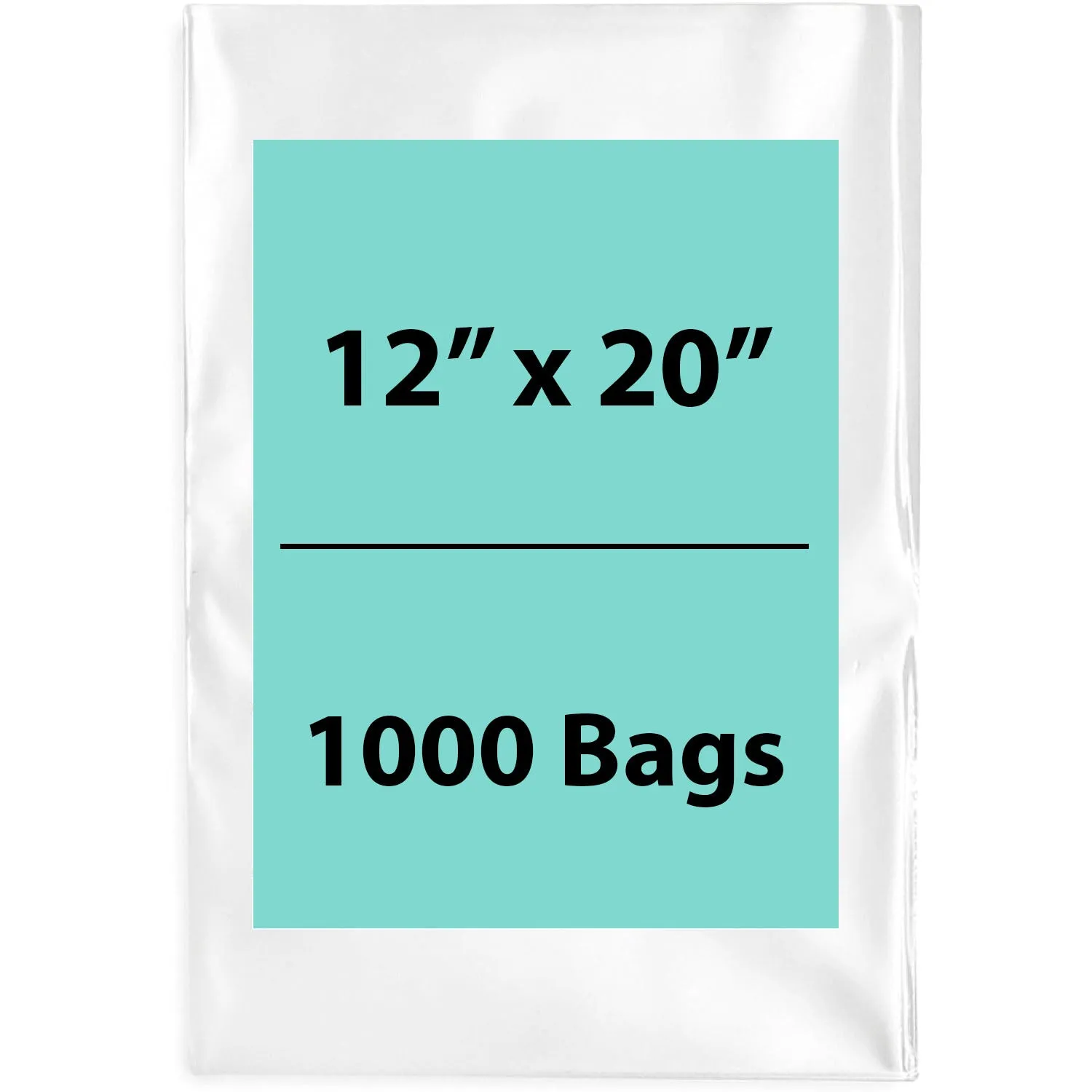 12X20 inches Clear Flat Poly Bags 3Mil Open Top (LDPE)