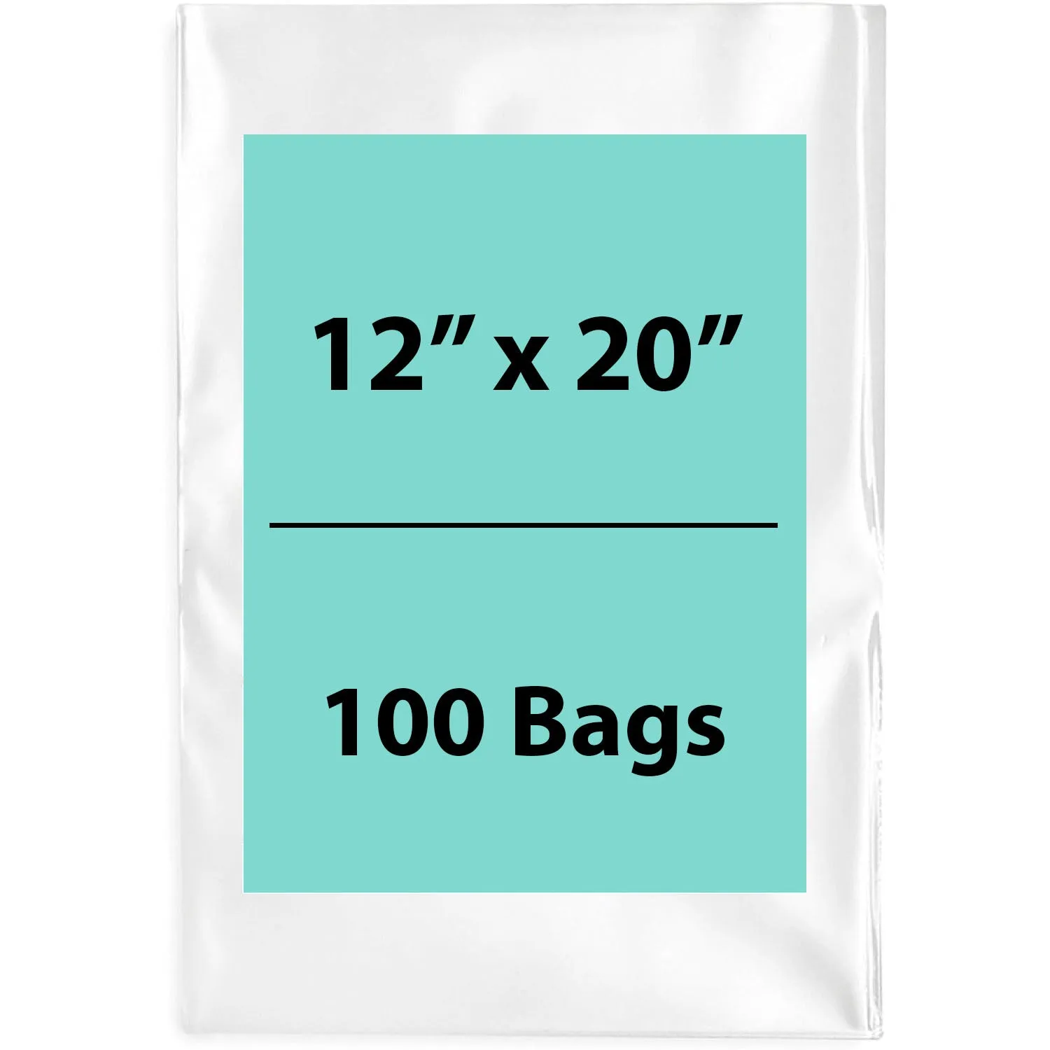 12X20 inches Clear Flat Poly Bags 3Mil Open Top (LDPE)