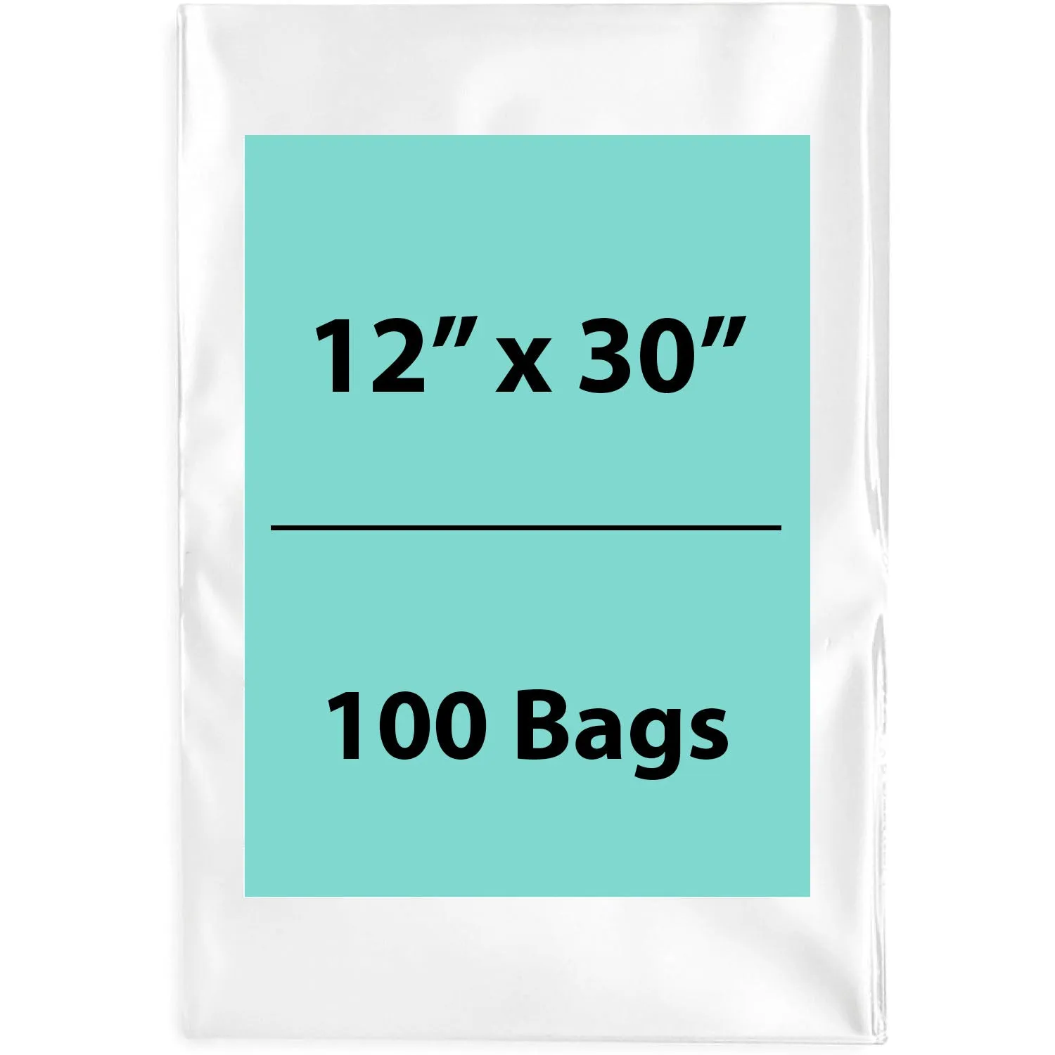12X30 inches Clear Flat Poly Bags 2Mil Open Top (LDPE)