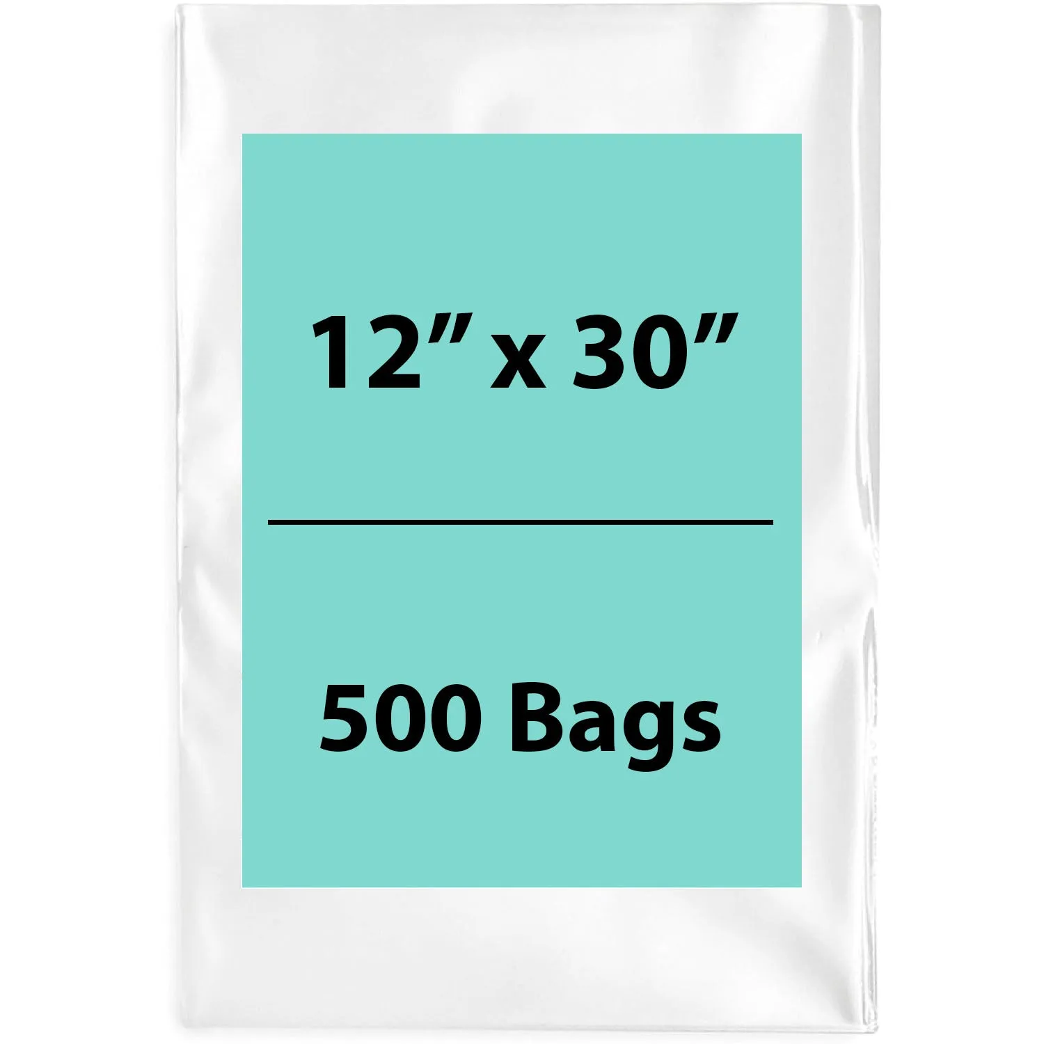 12X30 inches Clear Flat Poly Bags 2Mil Open Top (LDPE)
