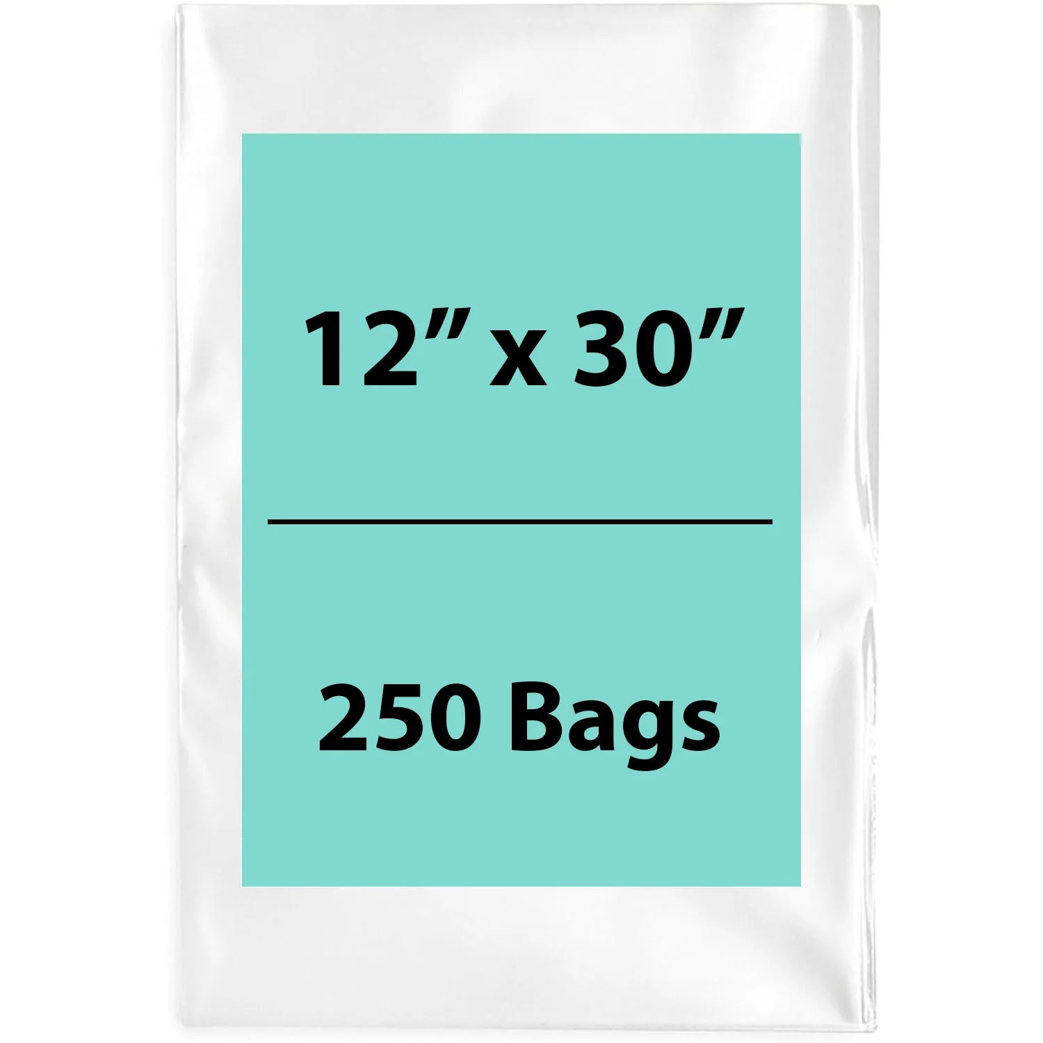 12X30 inches Clear Flat Poly Bags 4Mil Open Top (LDPE)
