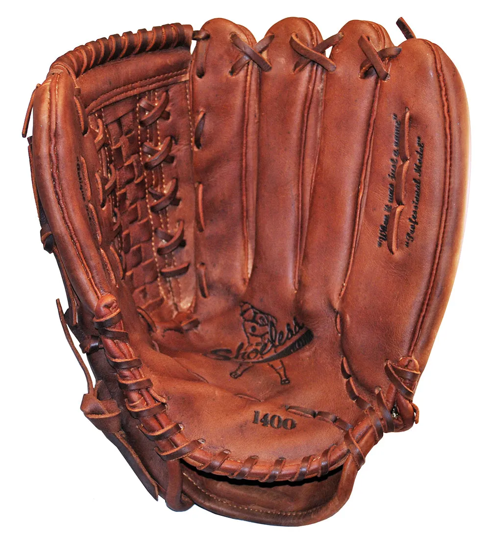 14" Basket Weave Web w/ Adjustable Wrist Strap Shoeless Joe Outfielder's Baseball Glove - 1401BWR