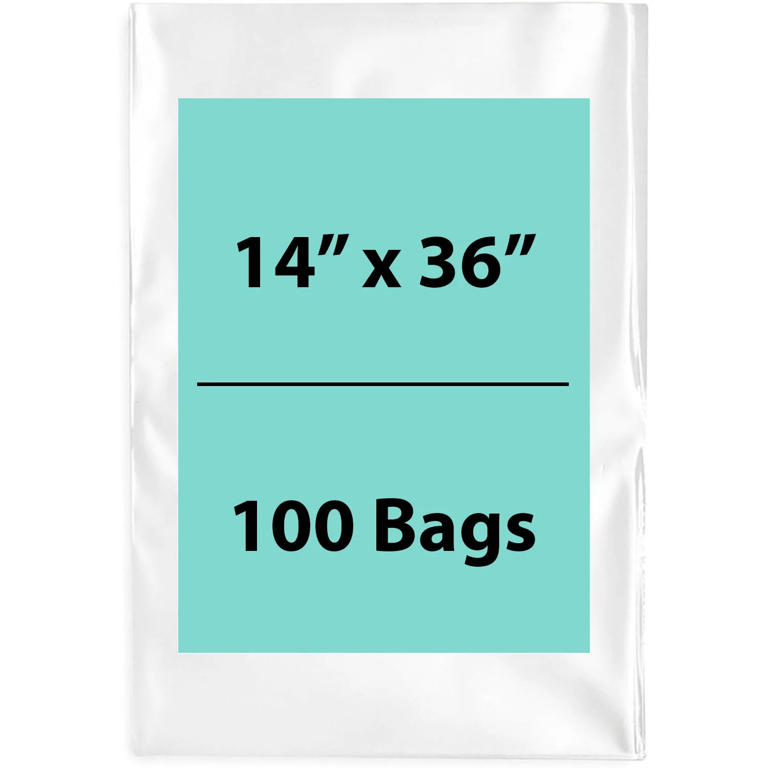 14X36 inches Clear Flat Poly Bags 1.5Mil Open Top (LDPE)