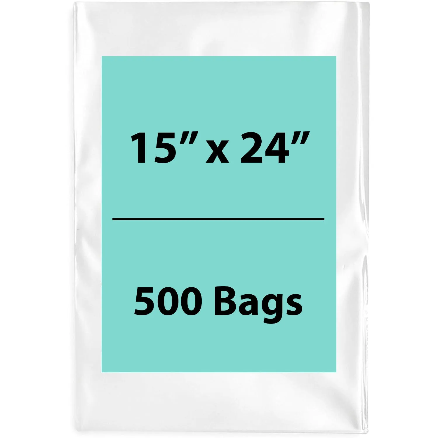15X24 inches Clear Flat Poly Bags 2Mil Open Top (LDPE)