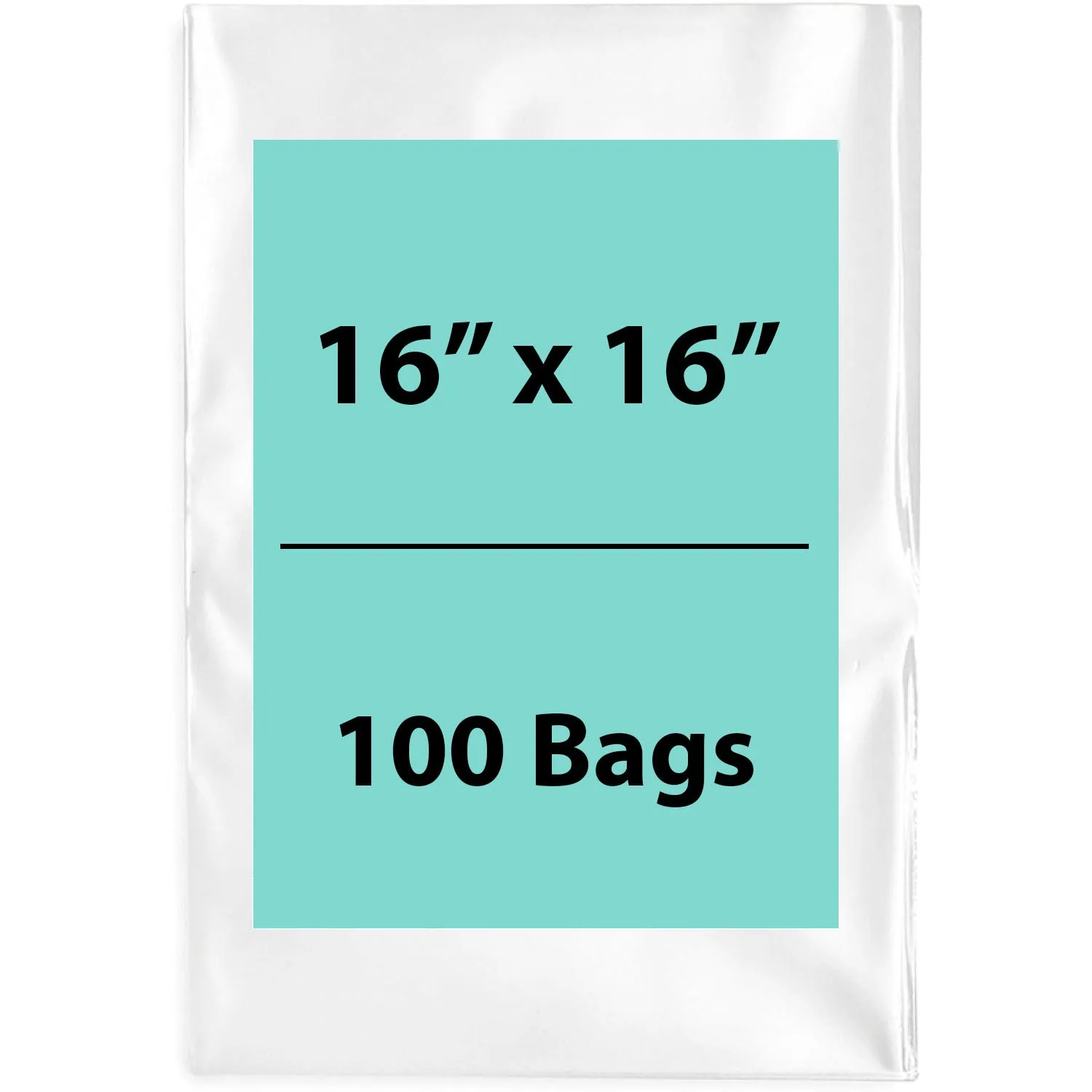 16X16 inches Clear Flat Poly Bags 4Mil Open Top (LDPE)