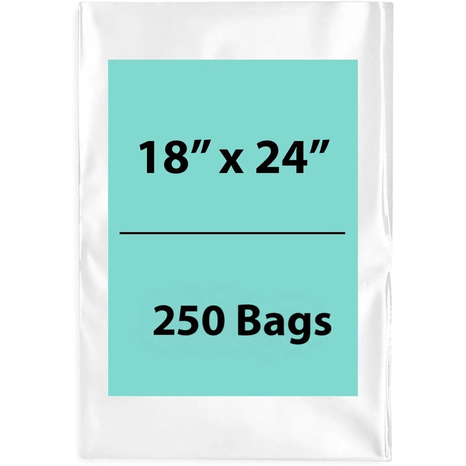 18X24 inches Clear Flat Poly Bags 6Mil Open Top (LDPE)
