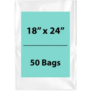 18X24 inches Clear Flat Poly Bags 6Mil Open Top (LDPE)