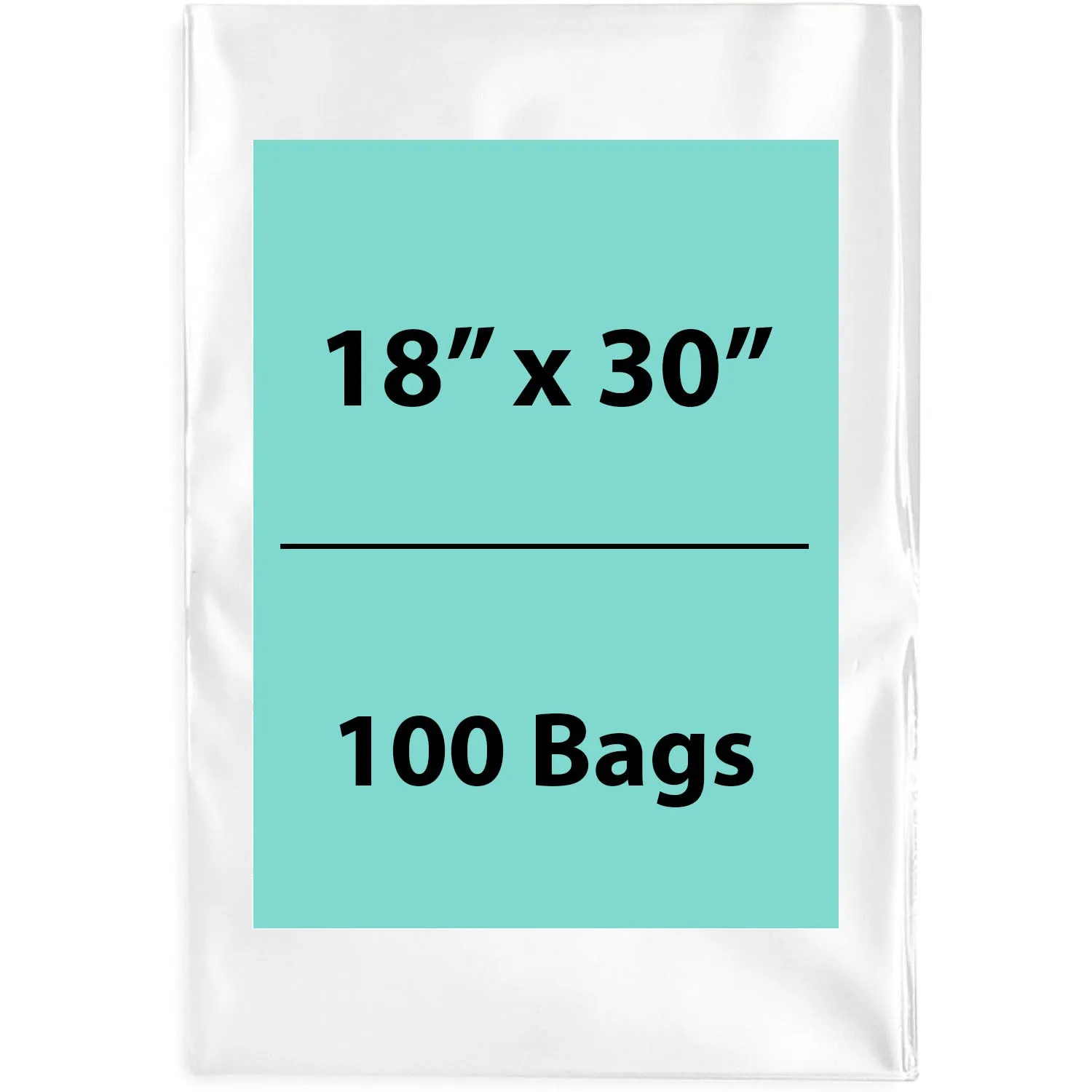 18X30 inches Clear Flat Poly Bags 2Mil Open Top (LDPE)