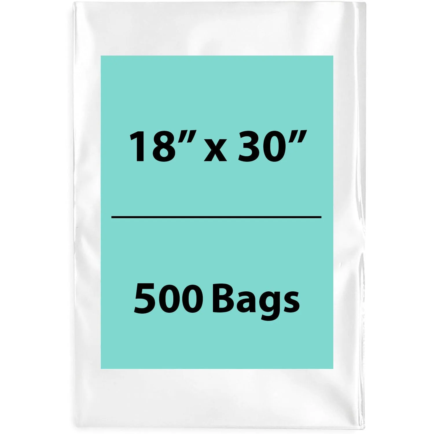 18X30 inches Clear Flat Poly Bags 2Mil Open Top (LDPE)