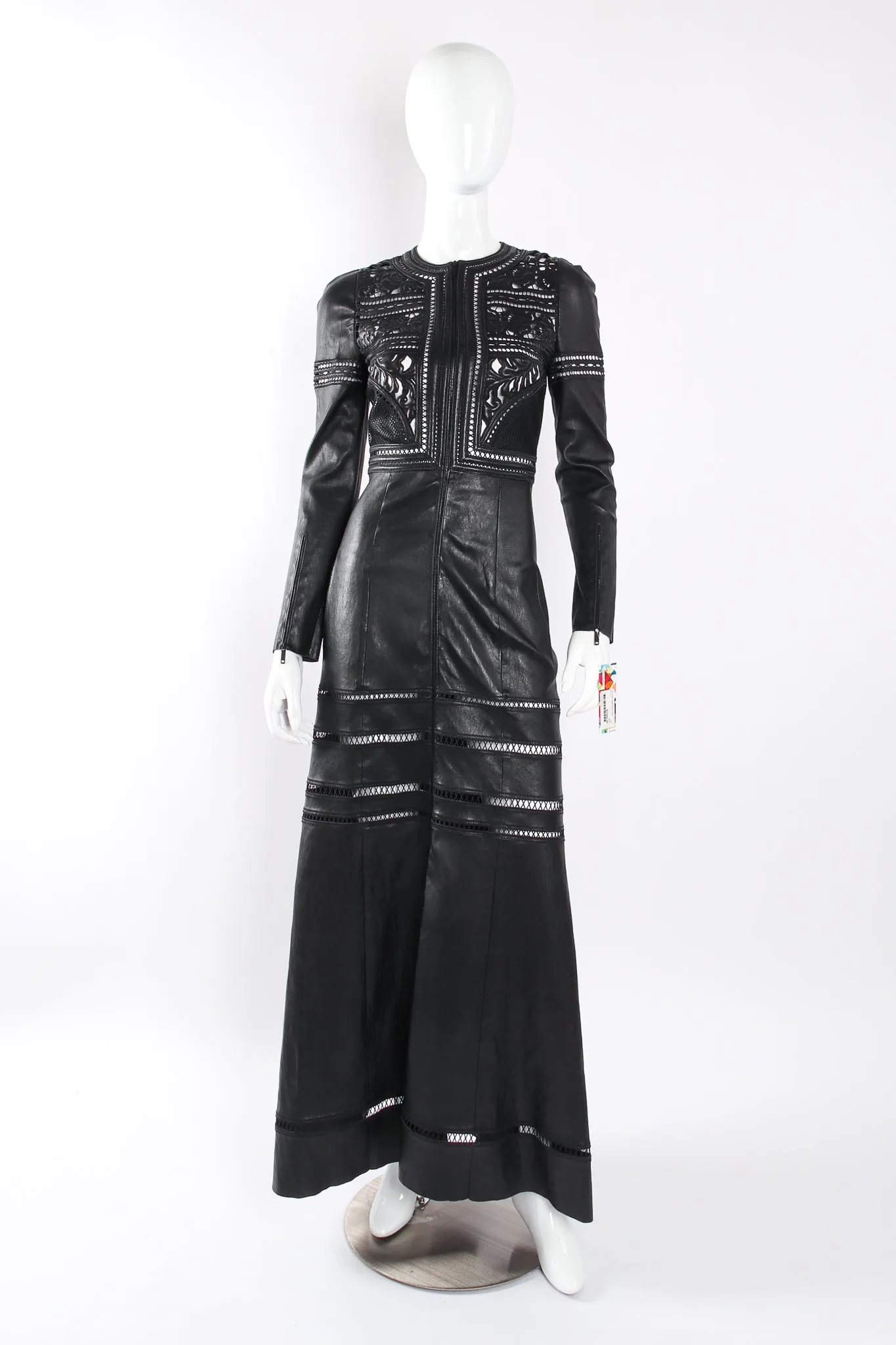 2016 A/W Leather Guipure Lace Coat Dress