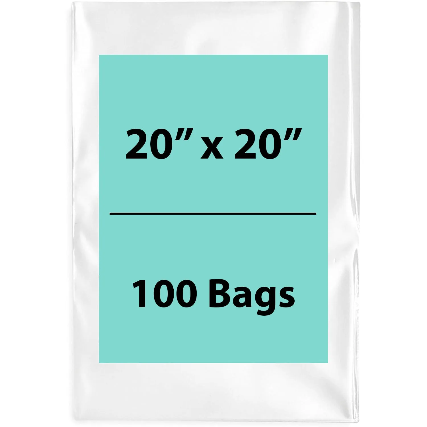 20X20 inches Clear Flat Poly Bags 2Mil Open Top (LDPE)