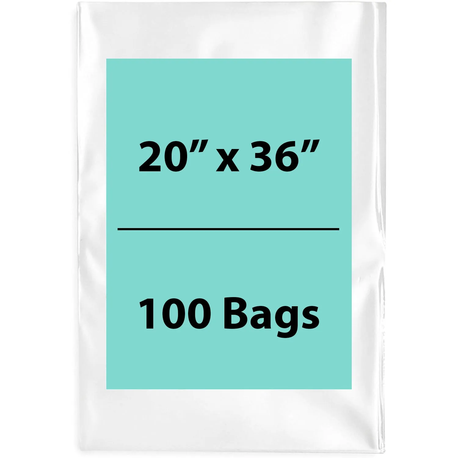 20X36 inches Clear Flat Poly Bags 2Mil Open Top (LDPE)
