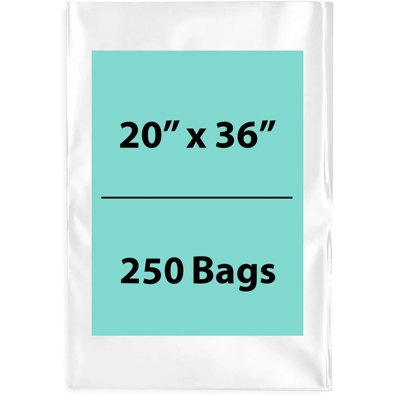 20X36 inches Clear Flat Poly Bags 2Mil Open Top (LDPE)