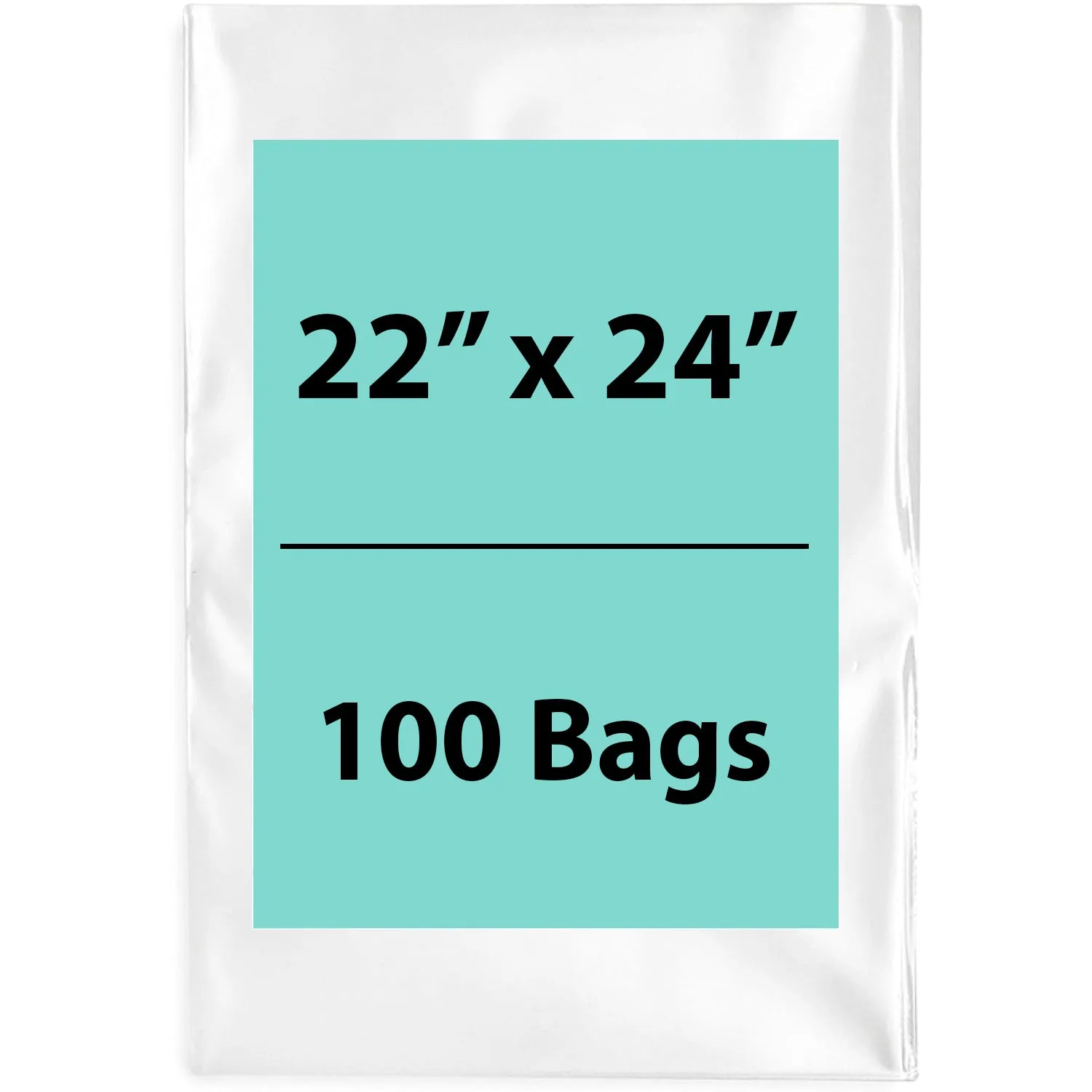 22X24 inches Clear Flat Poly Bags 2Mil Open Top (LDPE)