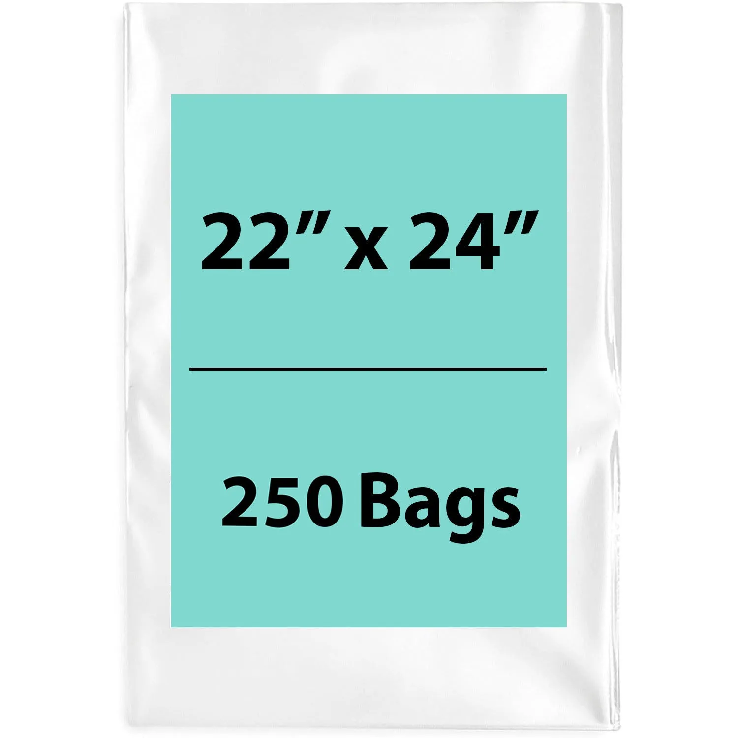 22X24 inches Clear Flat Poly Bags 2Mil Open Top (LDPE)