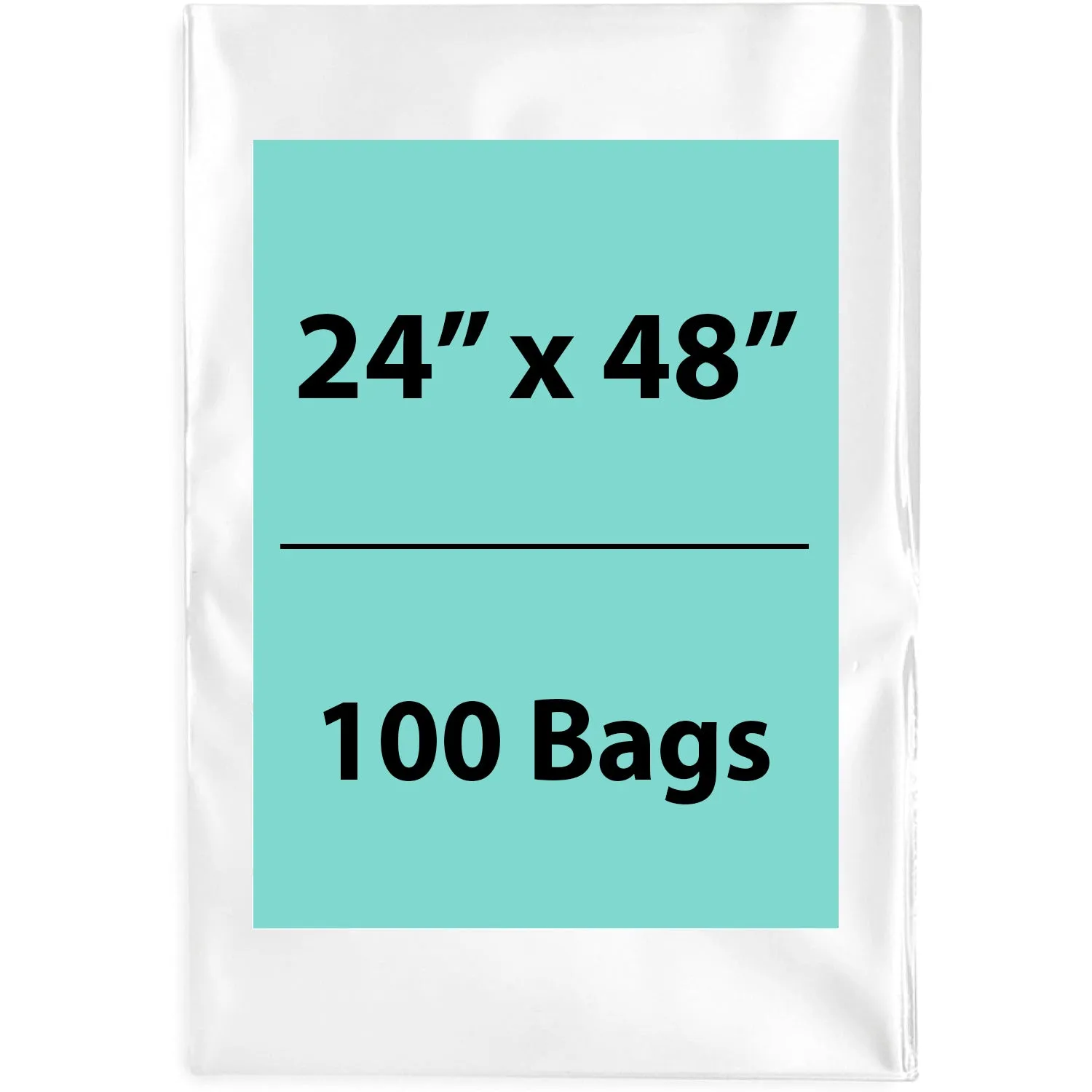 24X48 inches Clear Flat Poly Bags 1.5Mil Open Top (LDPE)