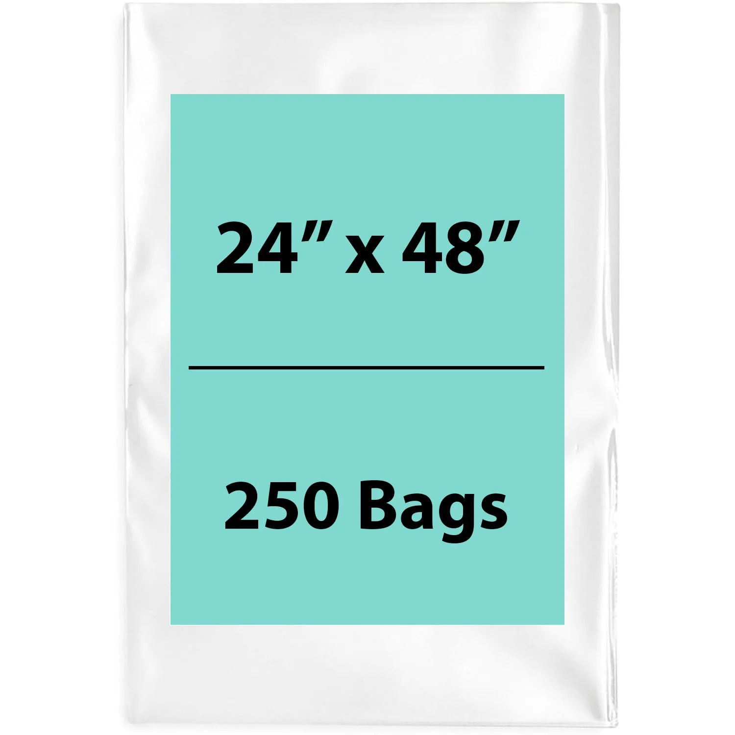 24X48 inches Clear Flat Poly Bags 1.5Mil Open Top (LDPE)