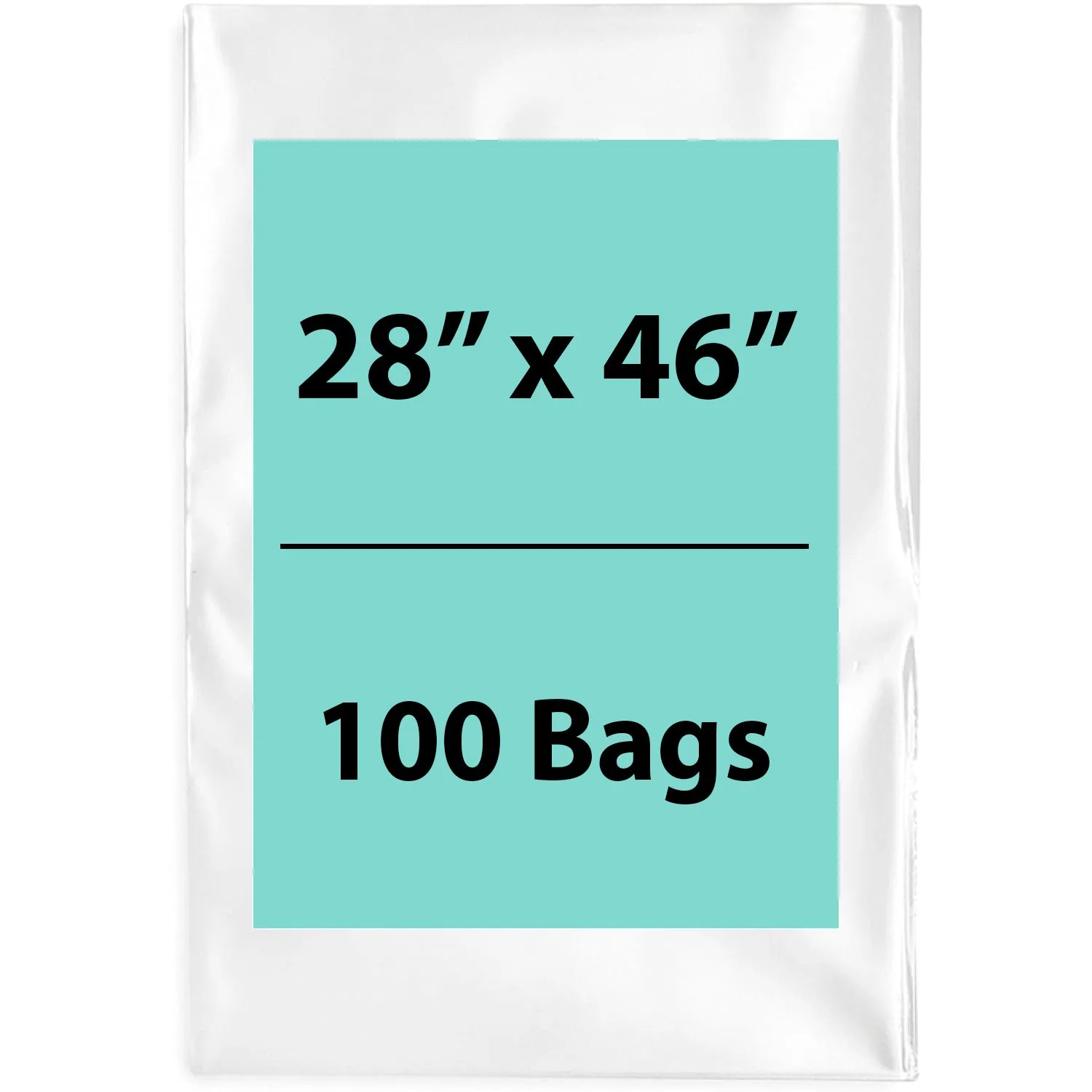 28X46 inches Clear Flat Poly Bags 2Mil Open Top (LDPE)