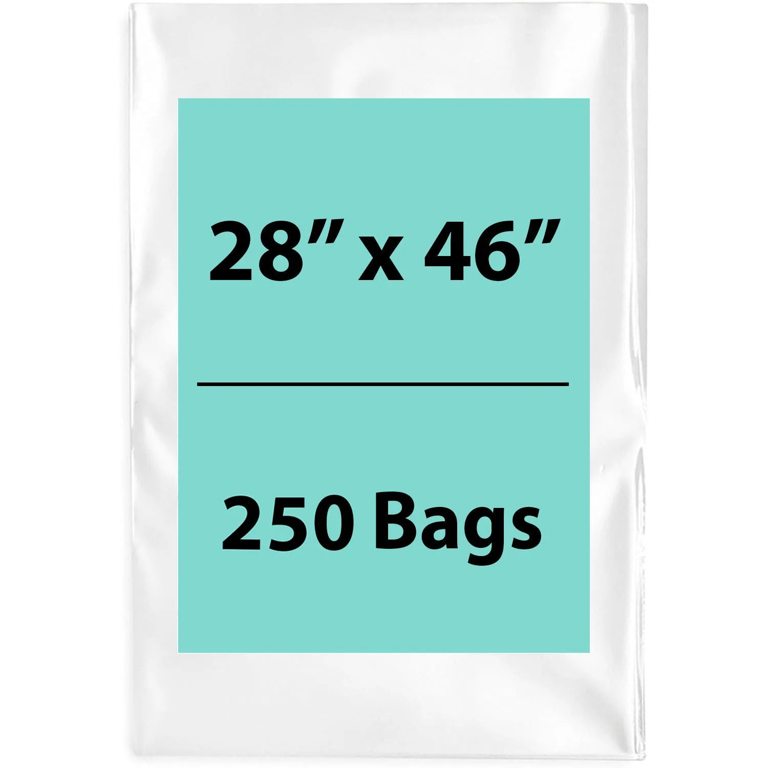 28X46 inches Clear Flat Poly Bags 2Mil Open Top (LDPE)