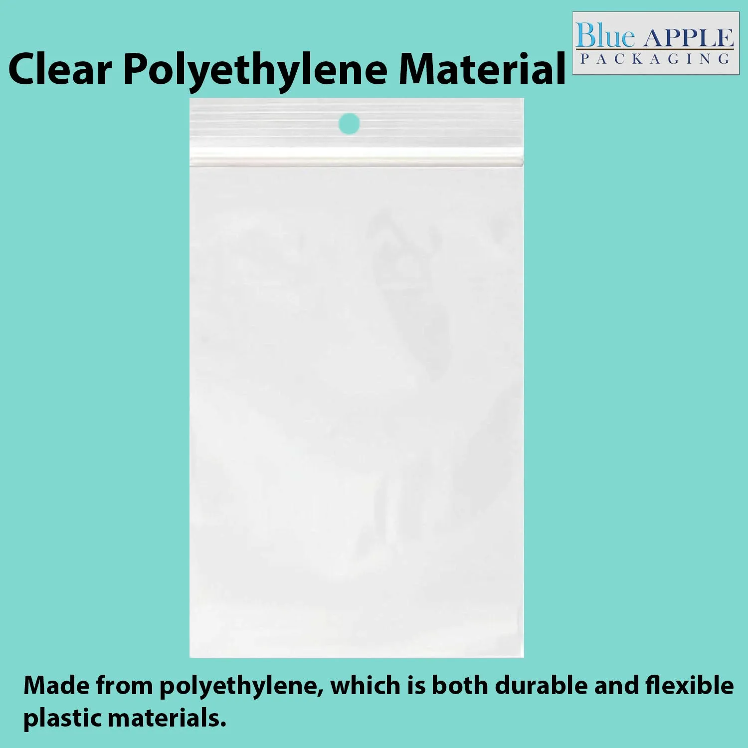2X3 inches Reclosable Poly Bags with Hang Hole 2 Mil (LDPE) Single Track Zipper
