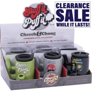 3oz Cheech & Chong Stash Jar Pipe - Design May Vary - (6 Count Display)