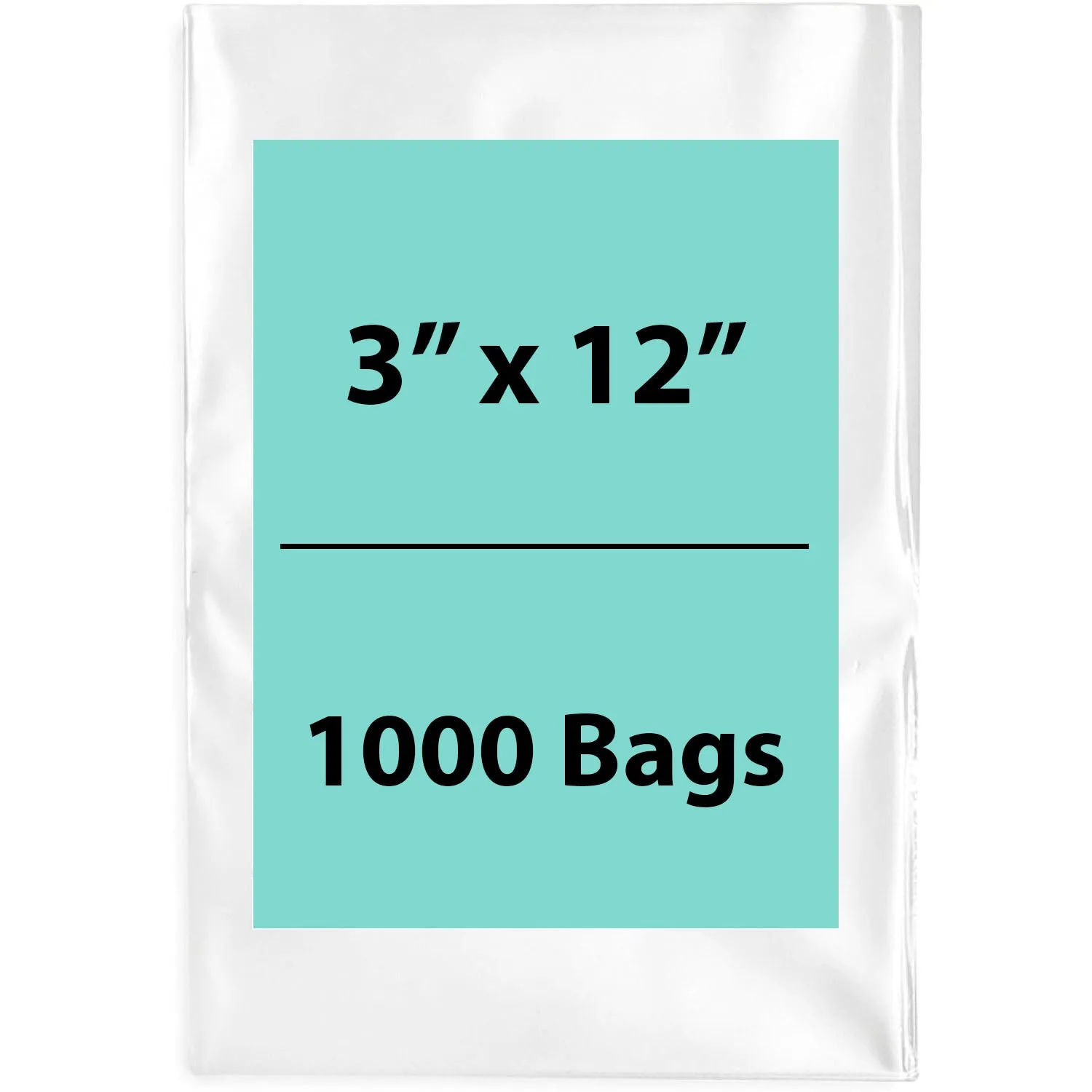 3X12 inches Clear Flat Poly Bags 4Mil Open Top (LDPE)