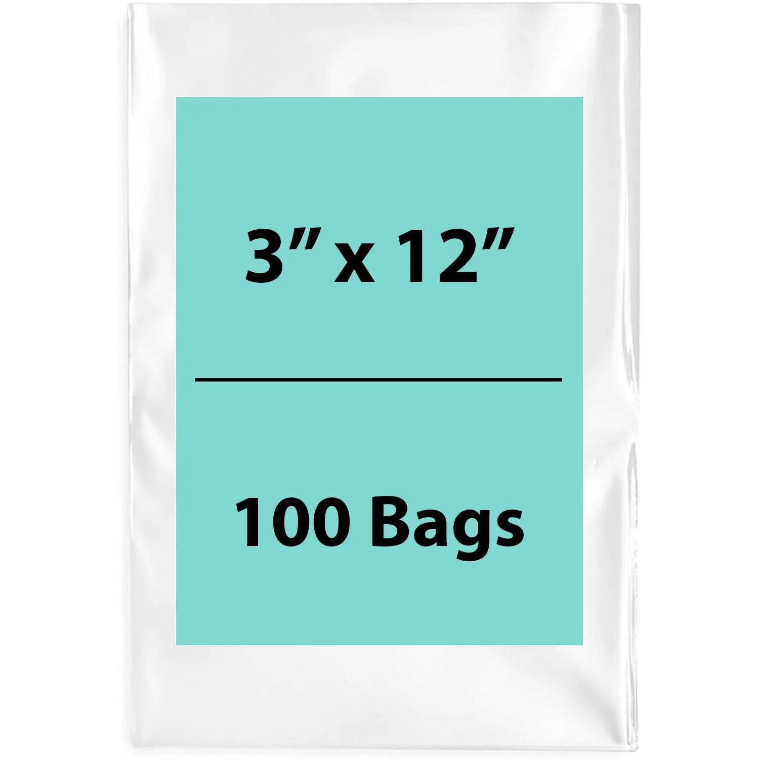 3X12 inches Clear Flat Poly Bags 4Mil Open Top (LDPE)