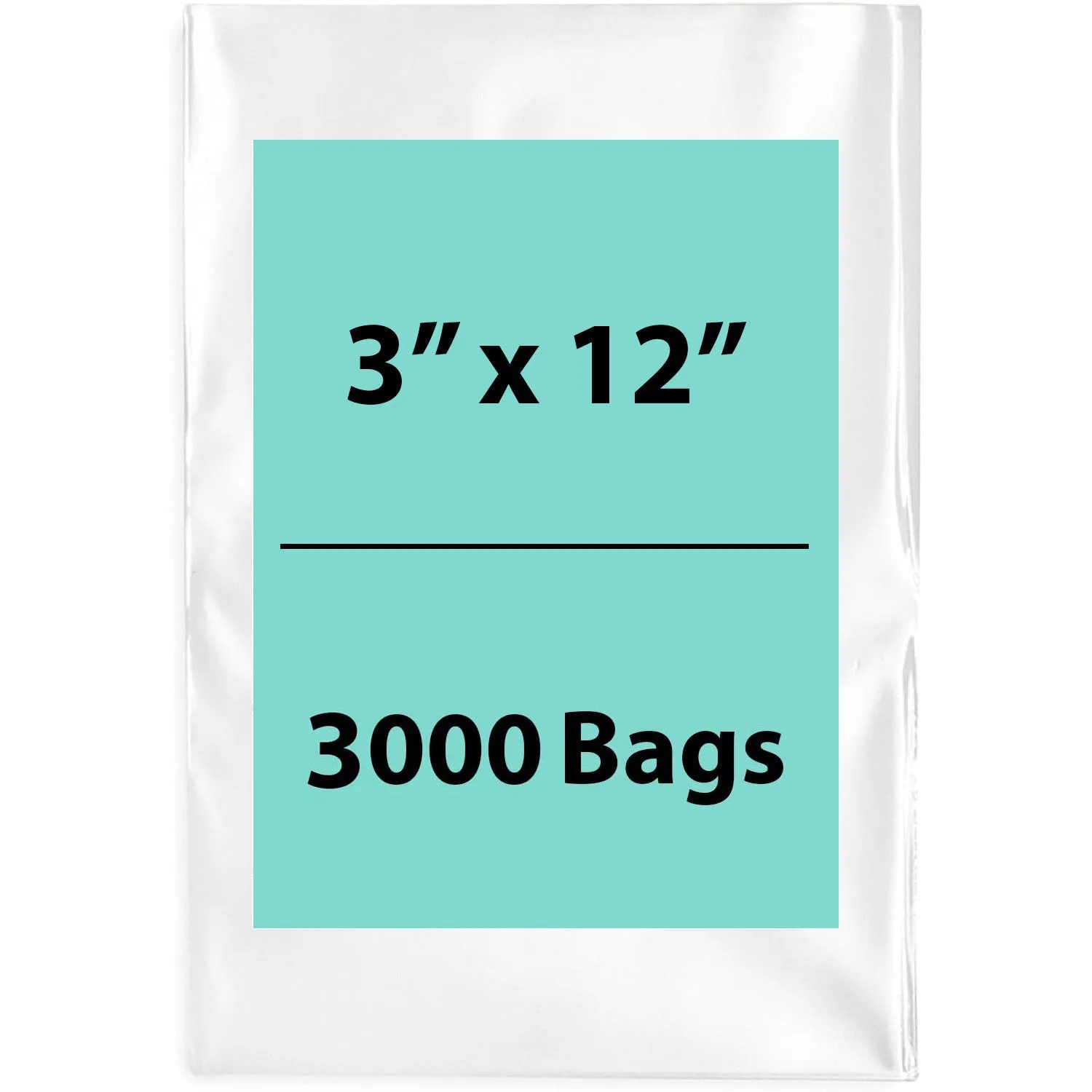 3X12 inches Clear Flat Poly Bags 4Mil Open Top (LDPE)