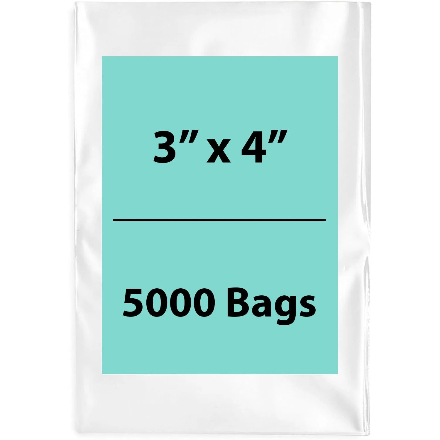3X4 inches Clear Flat Poly Bags 1.5Mil Open Top (LDPE)