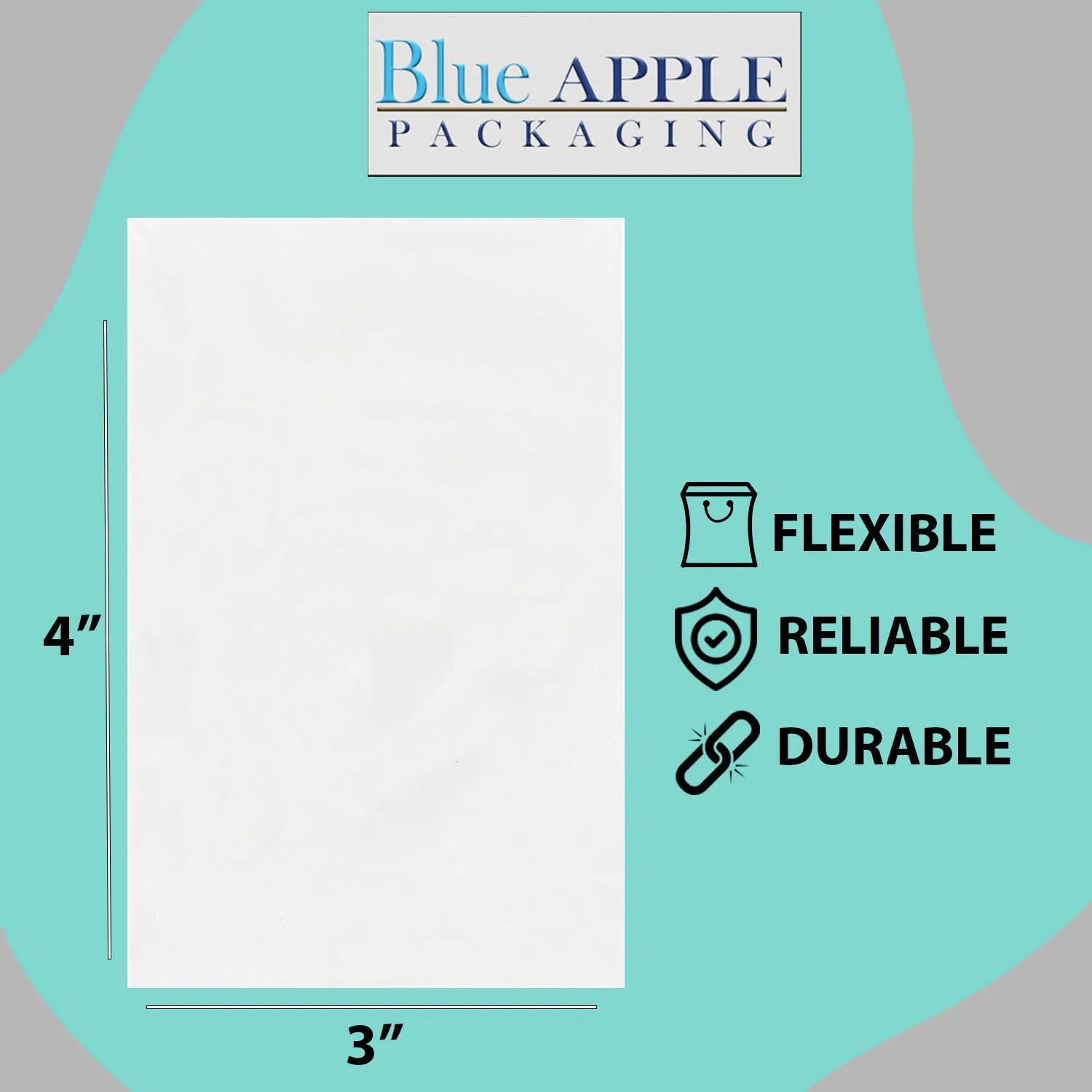 3X4 inches Clear Flat Poly Bags 1.5Mil Open Top (LDPE)