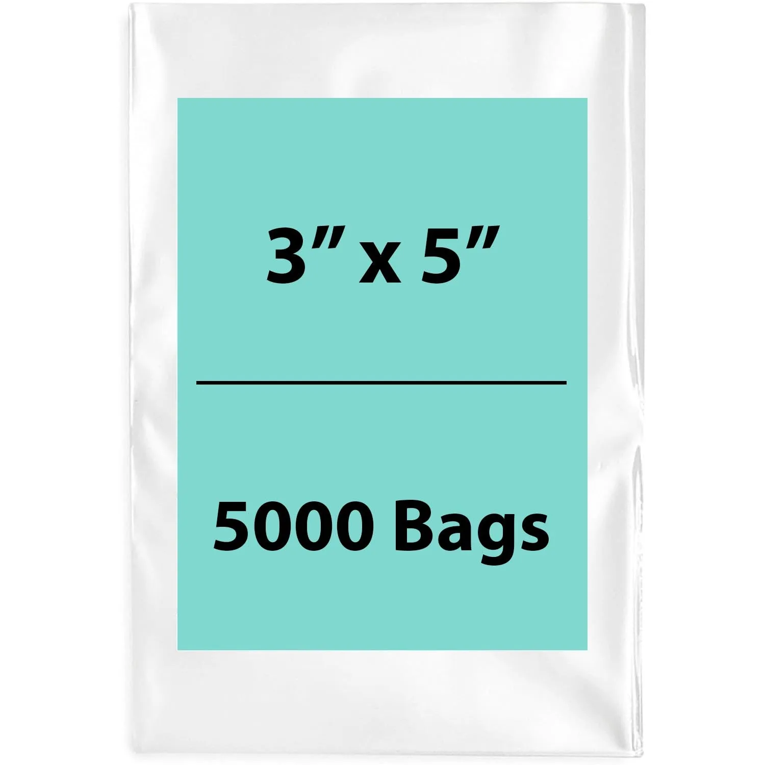 3X5 inches Clear Flat Poly Bags 1.5Mil Open Top (LDPE)