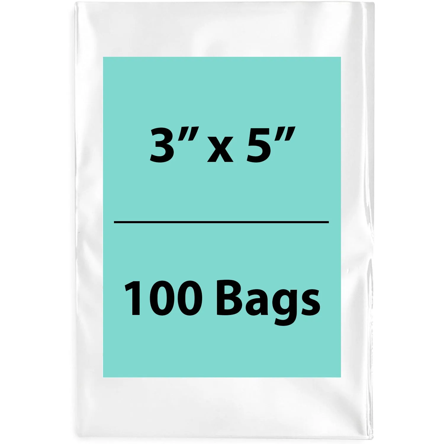 3X5 inches Clear Flat Poly Bags 1.5Mil Open Top (LDPE)