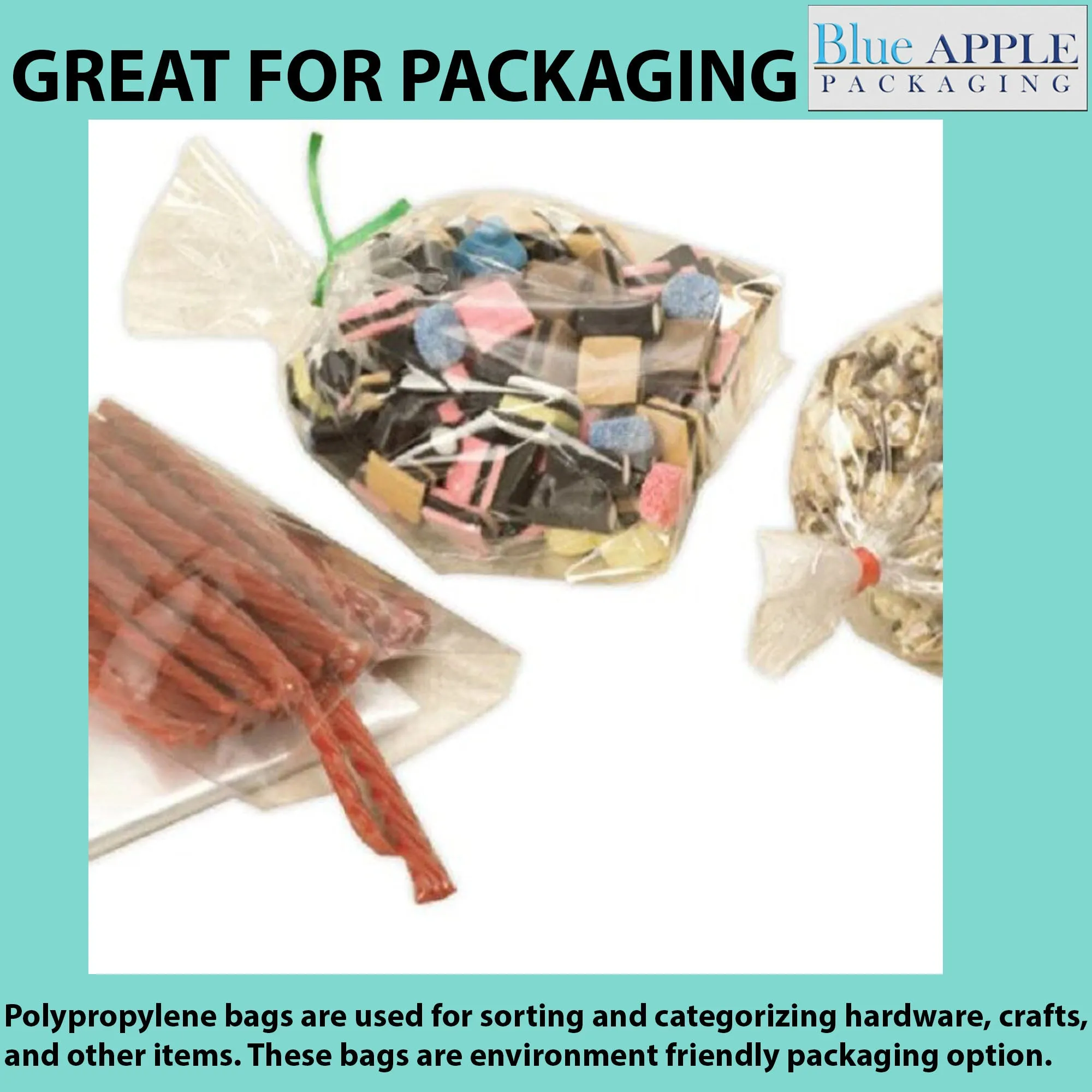 3X5.5 inches Polypropylene Bags 1.5 Mil Clear Flat