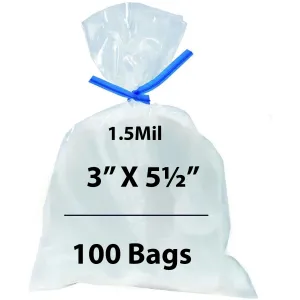 3X5.5 inches Polypropylene Bags 1.5 Mil Clear Flat