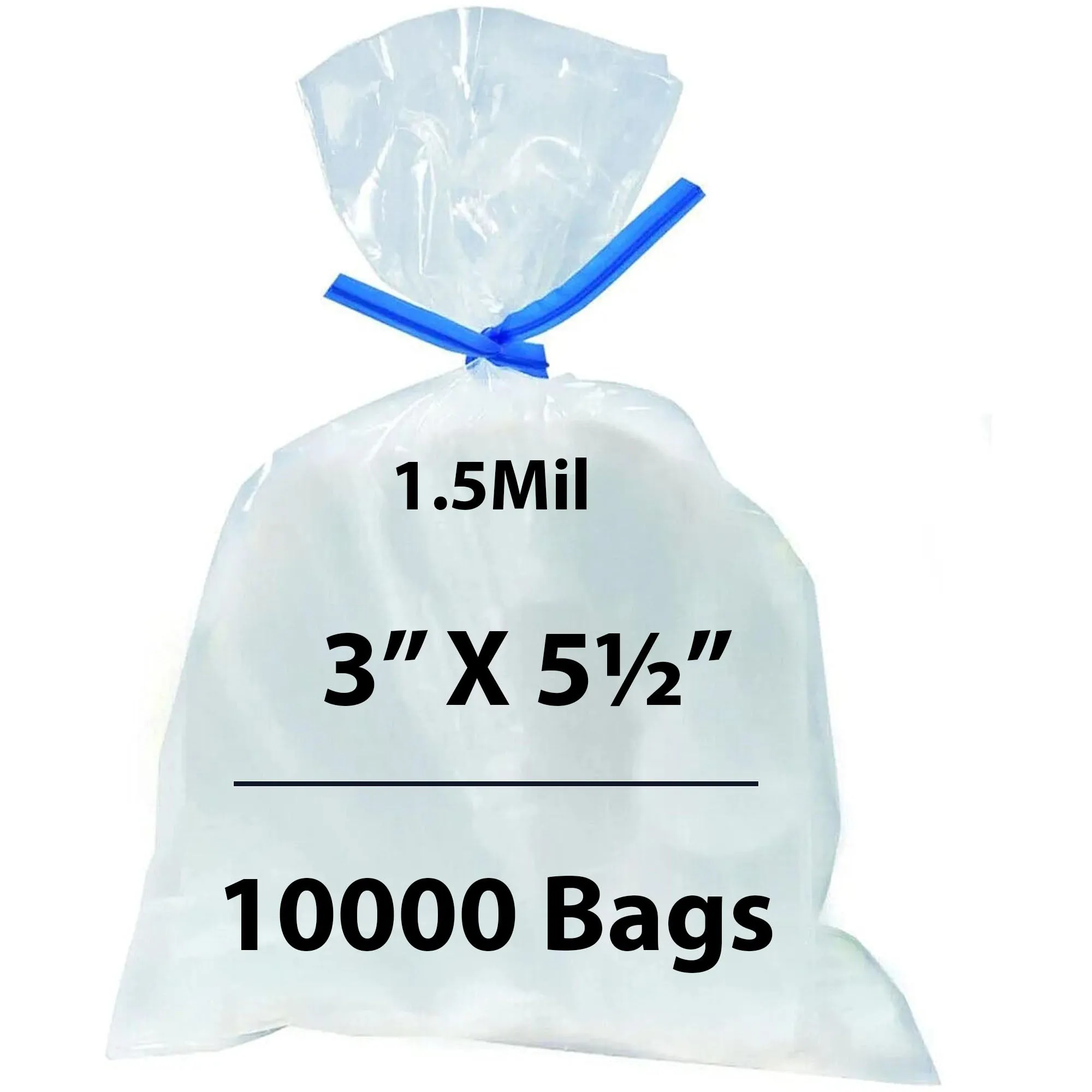 3X5.5 inches Polypropylene Bags 1.5 Mil Clear Flat