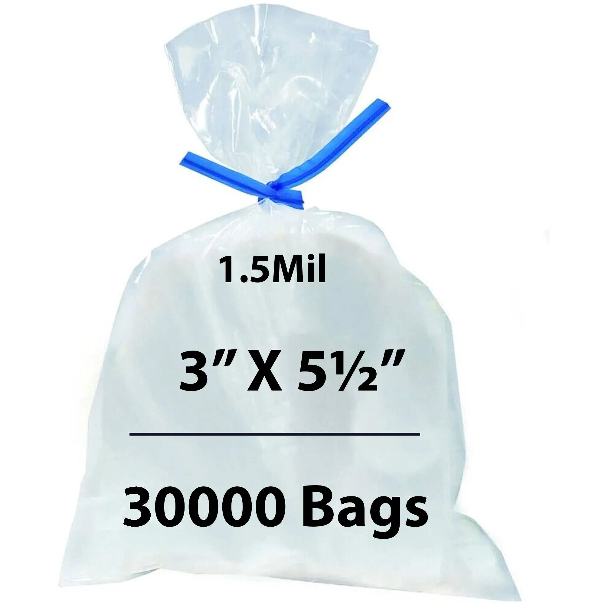 3X5.5 inches Polypropylene Bags 1.5 Mil Clear Flat